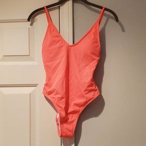 Neon pink one piece swimsuit